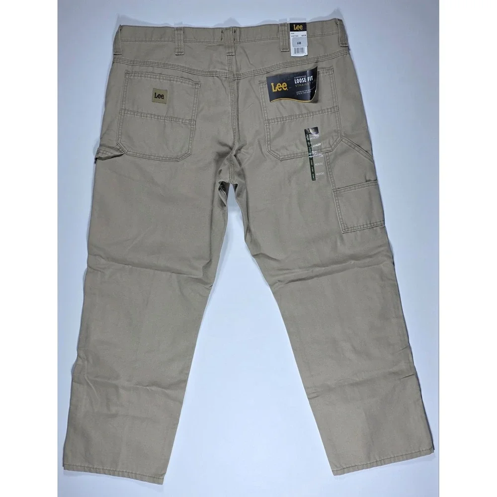 Lee Men's Carpenter Pants Loose Fit Straight Leg Khaki Tan 40x30 NWT
